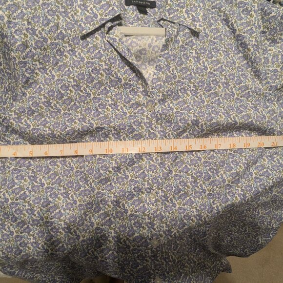 Lands End 3/4 sleeve no-iron floral blouse size 18 - Picture 4 of 6